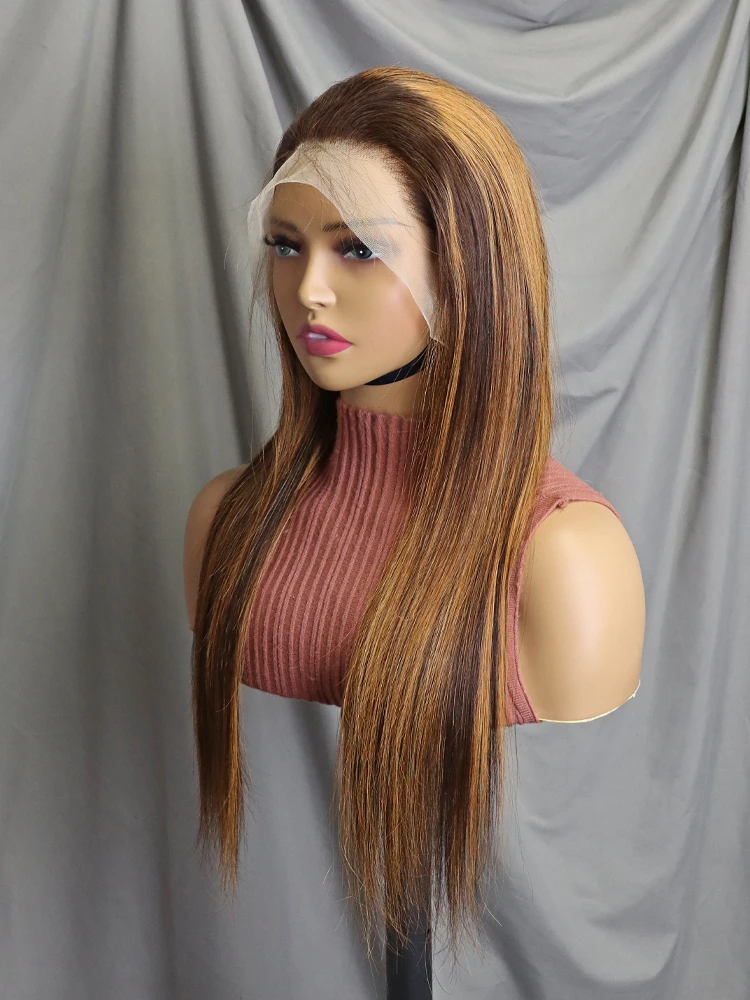 Wholesale 4/30 Silky Straight Wave Natural Wig with Highlights display picture 1