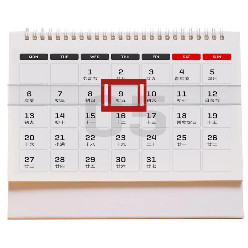 Pvc Wall Calendar Date Indicator Slider For Customization - Oem