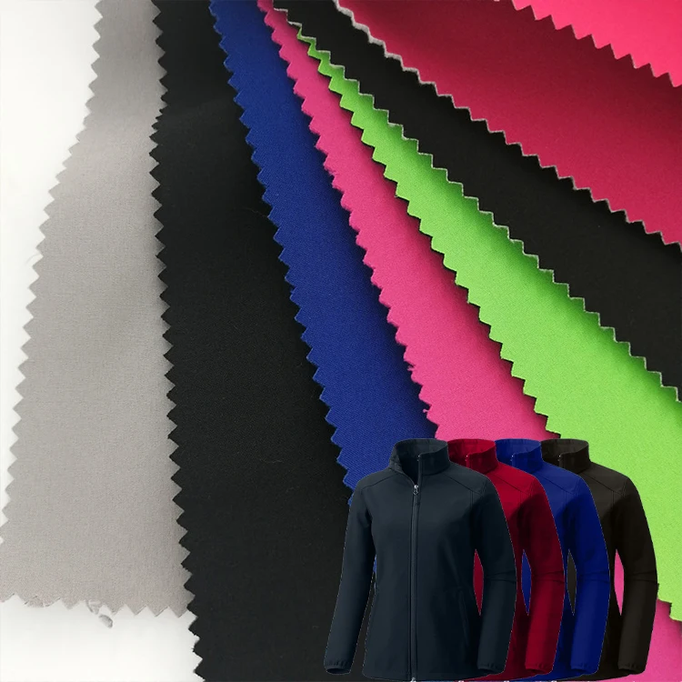Softshell Fabric Waterproof for Jacket 4 Way Stretch Bonded Polar Fleece Outdoor Functional Fabric Softshell
