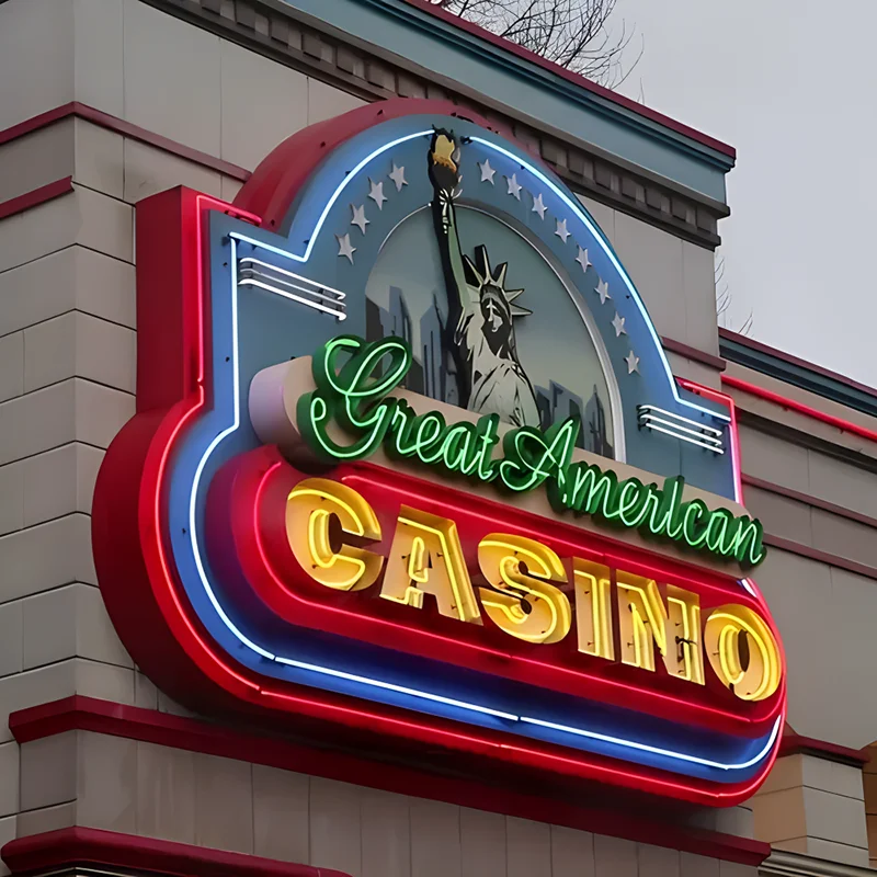 ヴィンテージ メタルサイン LEDロゴカジノポーカーネオンサイン Vintage Casino Signs - LED Neon Illuminated Advertising