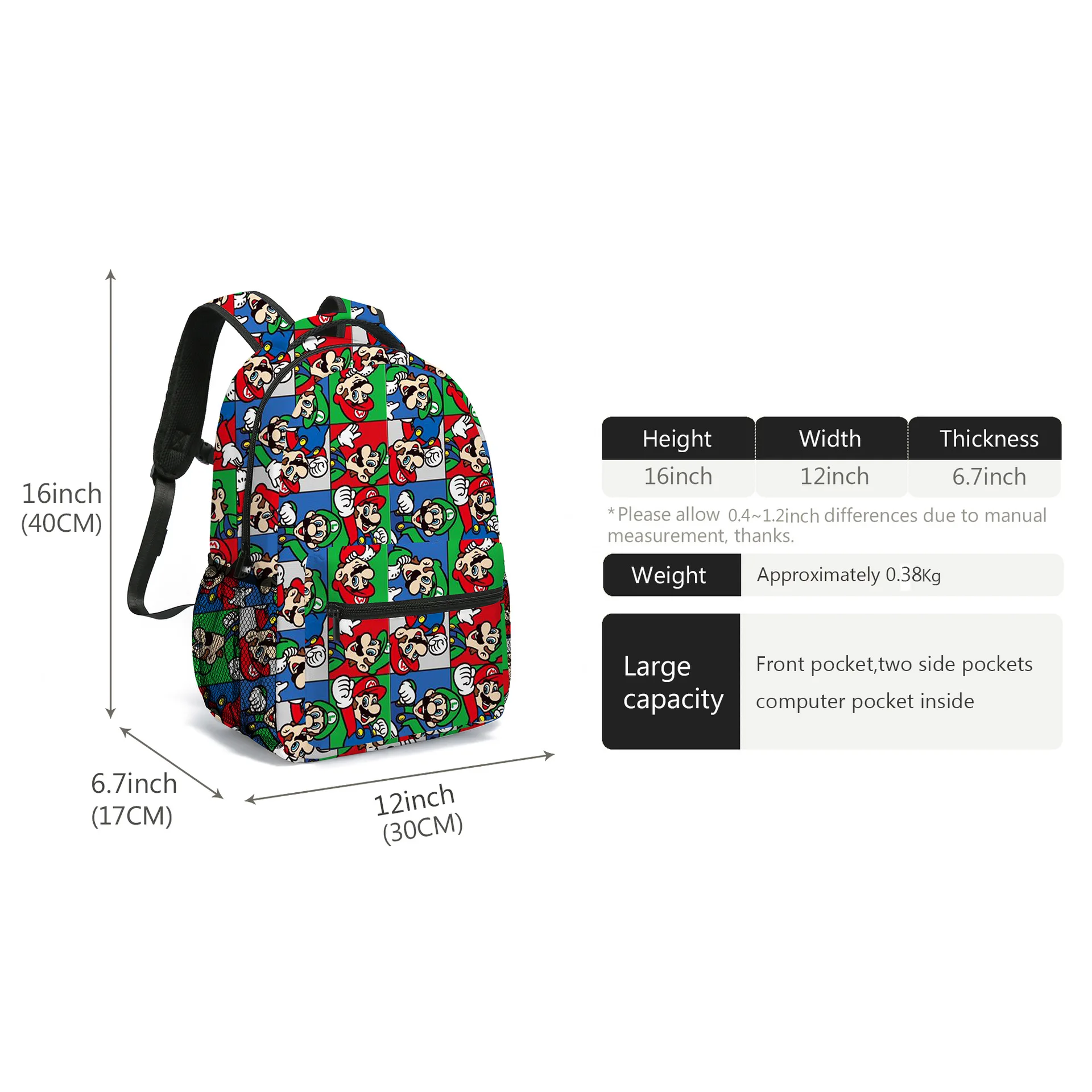 Hot selling cartoon full print backpack large capacity backpack primary school backpack load reduction and spine protection