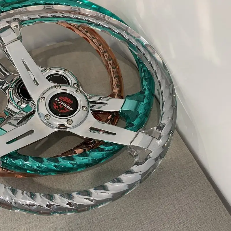 メタルツイストクリアステアリングホイールヒットマンステアリング