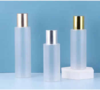 Vanjoin Bottle Suppliers Clear Frost Plastic Cosmetic Bottle with Gold Silver Rose Gold Lid 100ml 120ml 150ml