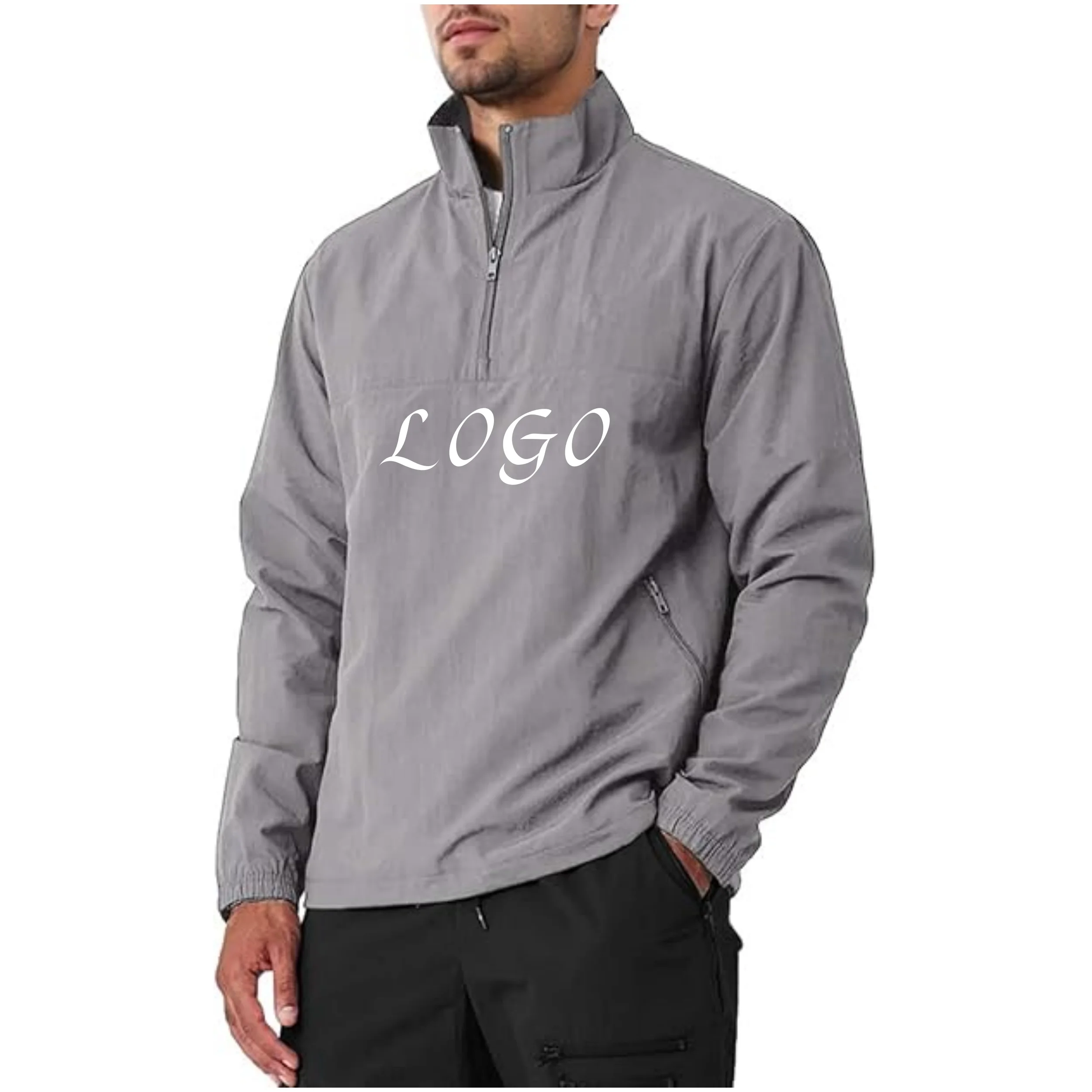 Quater Zip Pullover Custom 100% Nylon Mock Neck Lightweight