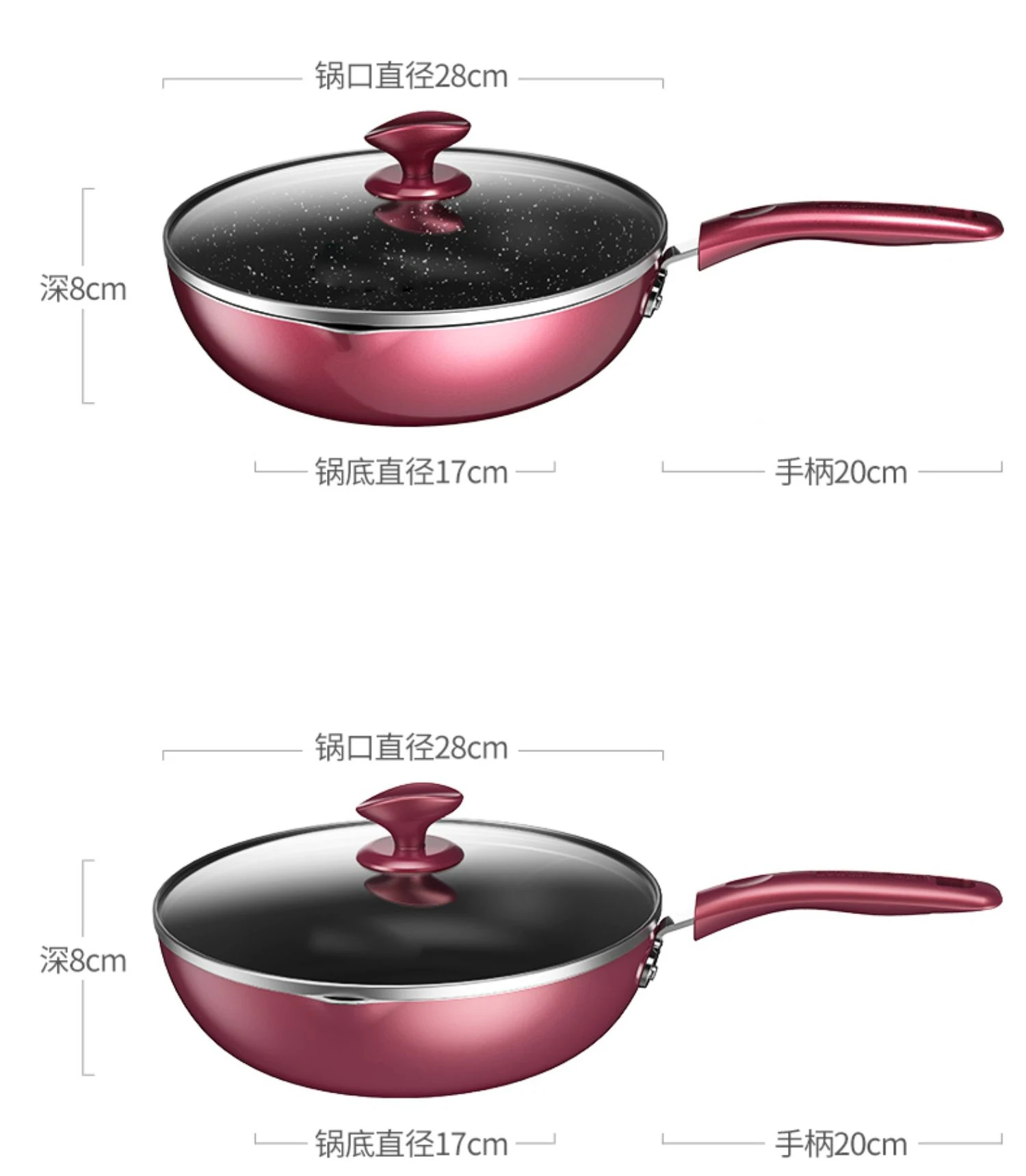 Набор из 3 антипригарных кастрюль, кухонная утварь, домашняя комбинированная кастрюля