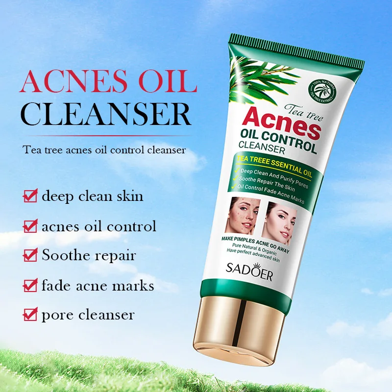 New Arrival SADOER Tea Tree Acne Removing and Oil Control Facial Cleanser