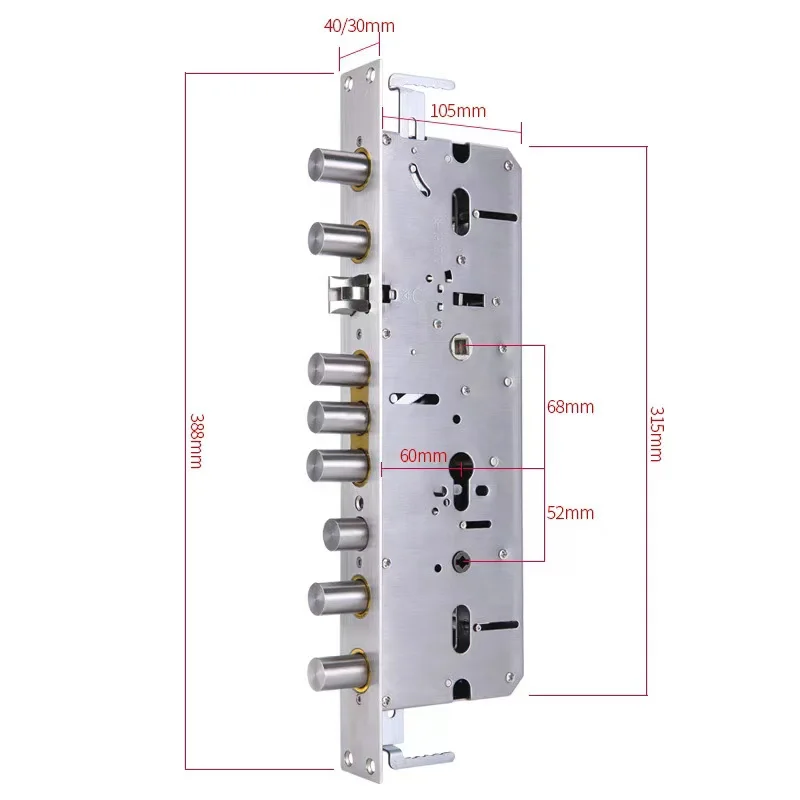 Factory Price Various Sizes Smart Door Lock Body Stainless Mortise Biometric Fingerprint Digital Password Key Card Lock Case