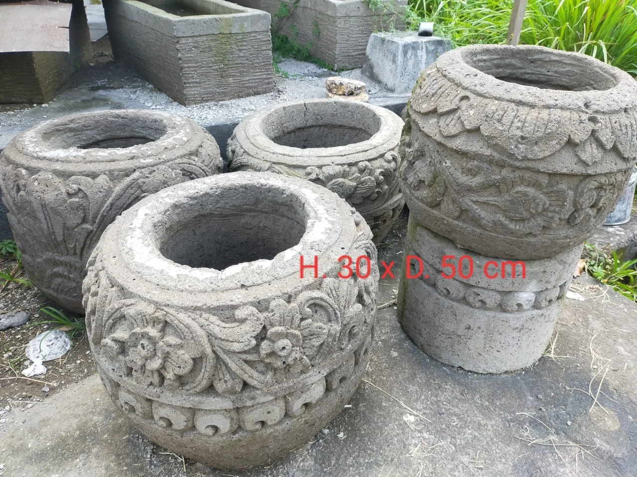 Balinese Stone Plant Pots for Sale
