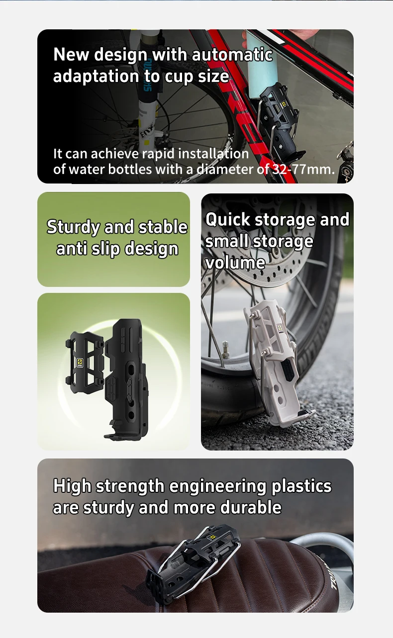 product smnu aluminum bike cup holder universal one hand operation 360 rotation collapsible lightweight durable bottle mount bicycle-4