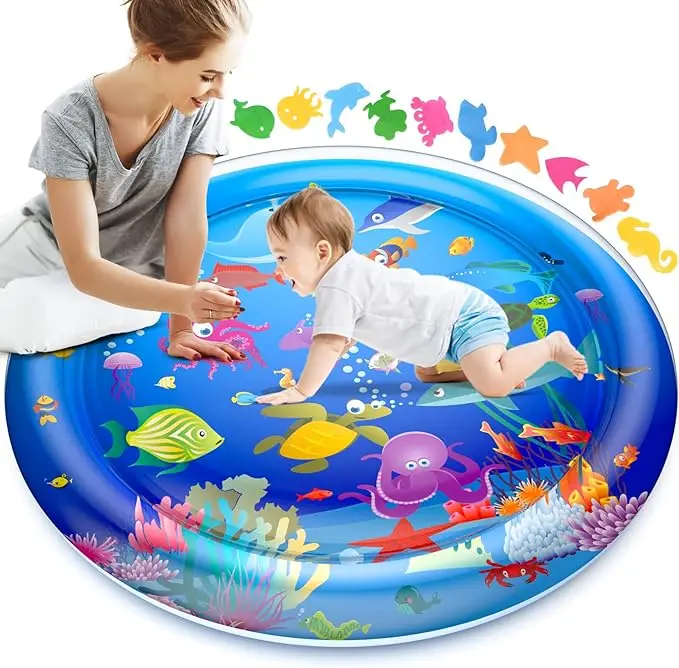 Large Children's round Inflatable Patting Pad PVC Marine Fish Water Pad