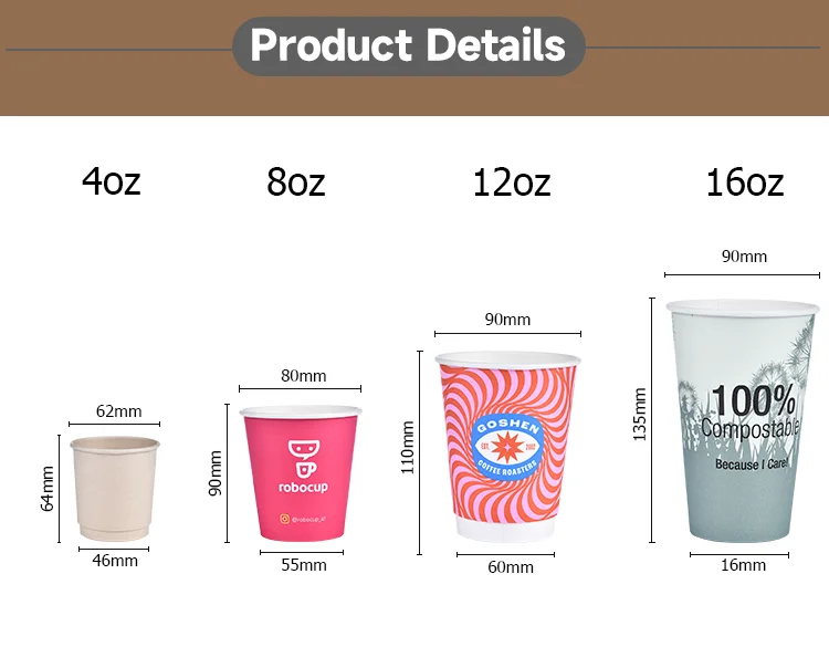 Ecofriendly Print Reusable Disposable Horizontal Ripple Single Wall