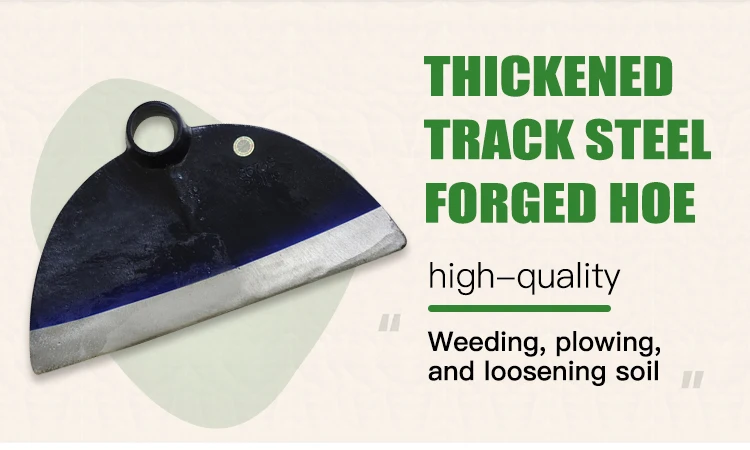 product chinese factory customized  wooden  handles  forged  steel garden  metal farming  tool half  moon weeding  hoe head-2