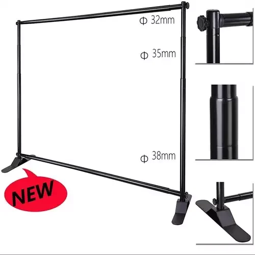 Stand Da Banner Da Fondo, Passo Regolabile Per Il Servizio Pesante E Ripetizione Per Feste E Fotografia, Sfondo Di Cabina Fotografica Portatile Fiera Con La Borsa Da Trasporto (Colore : Nero, Taglia