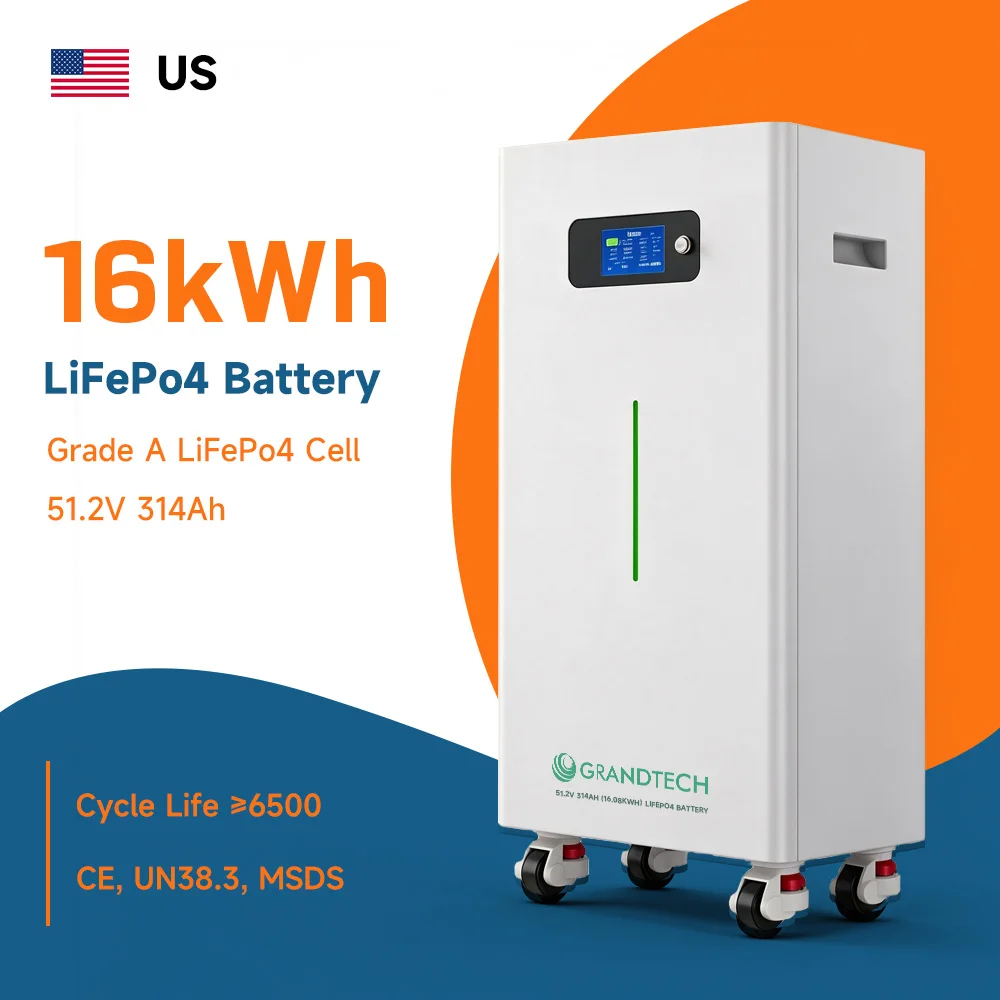 Grandtech 48V 200Ah 314AH Lithium Ion Batteries 51.2V 5Kwh 10Kwh 15Kwh 16Kwh Lifepo4 Solar Battery US Warehouse