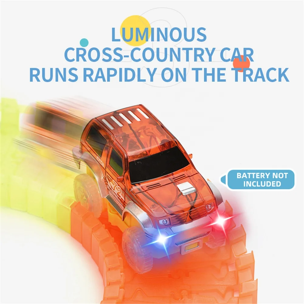 Развивающие развлечение дети 360 градусов гибкие волшебное освещение рельсы гонки игровой набор игрушечный автомобиль