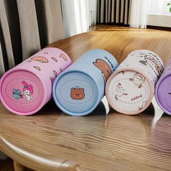 lovely cartoon round tube paper box tissue car tissue box with logo cylinder tissue box for car cardboard tube packaging