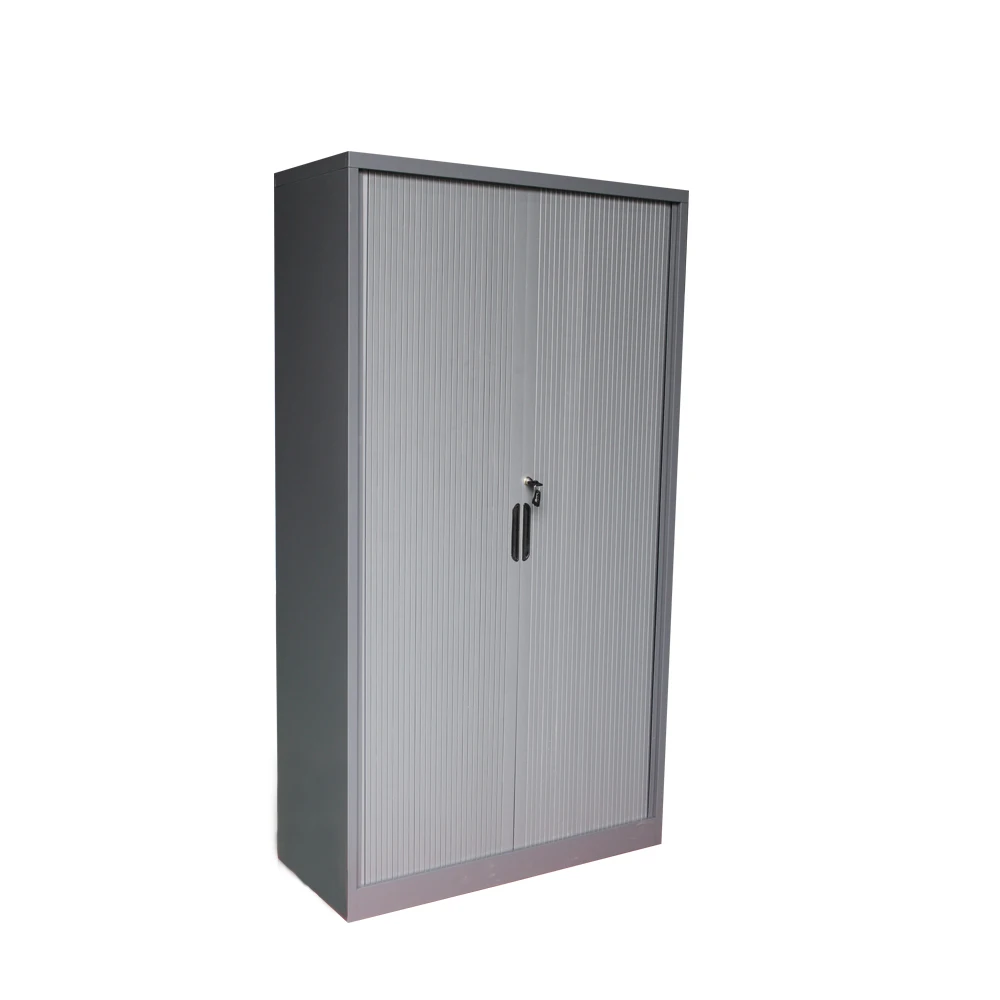 Shutter style doors metal aluminum tambour sliding door filing storage cabinet