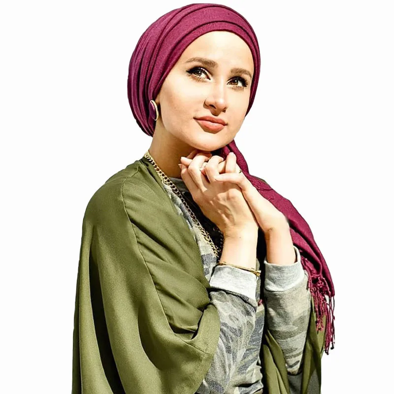 Пустой женский хиджаб шарф кашемировый зимний теплый оптовая продажа