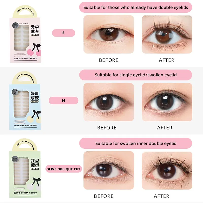 UUYP 400pcs Magic Self-Adhesive Clear Eyelid Sticker Double Fold Eyelid Paste Big Eyes Instant Upper Eyelid Lift Lace Mesh H88006b12f2334f2ea3e15efd31a37b62e