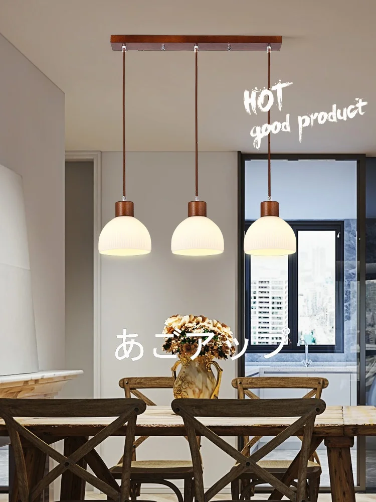日本现代壁灯风格可调高度悬挂发光二极管酒吧玻璃吊灯,带项目安装中等尺寸