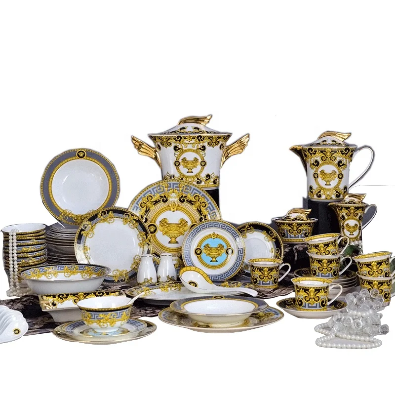 Buy Royal luxury Dinner Set (002) Online - EdensDECOR  Fine dinnerware,  Elegant dinnerware, Luxury dinnerware