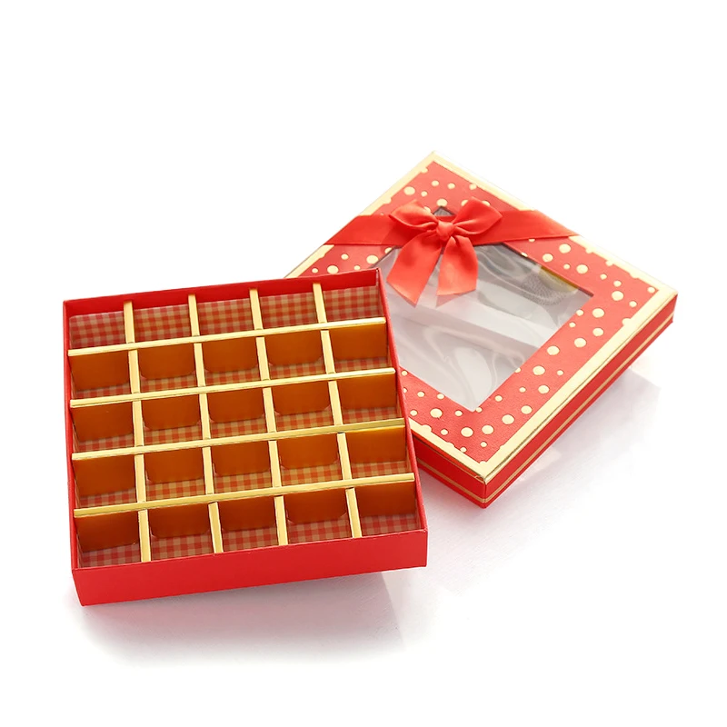 Square Luxury Chocolate Boxes Packaging With Window Homemade Bote ...