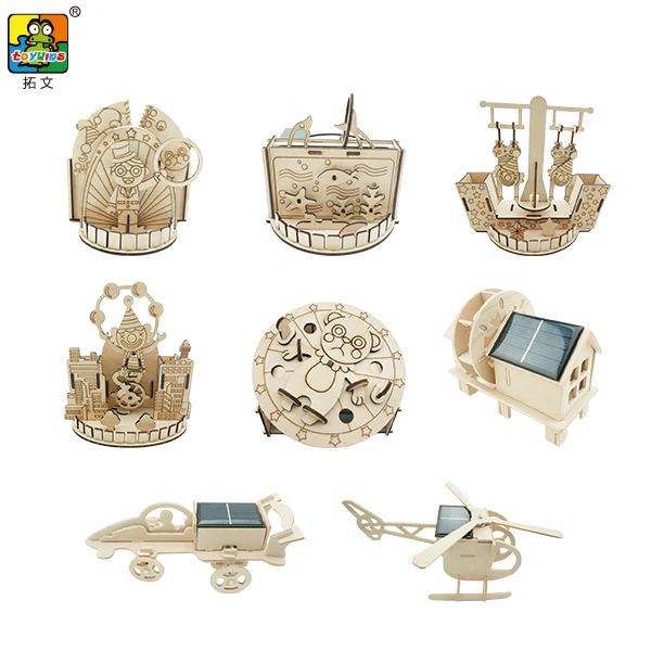 Aircraft Woodcraft Construction Kit 3D DIY Assembly  Jigsaw Puzzle Handmade Educational Woodcraft Set Model Kit Toy for Kids