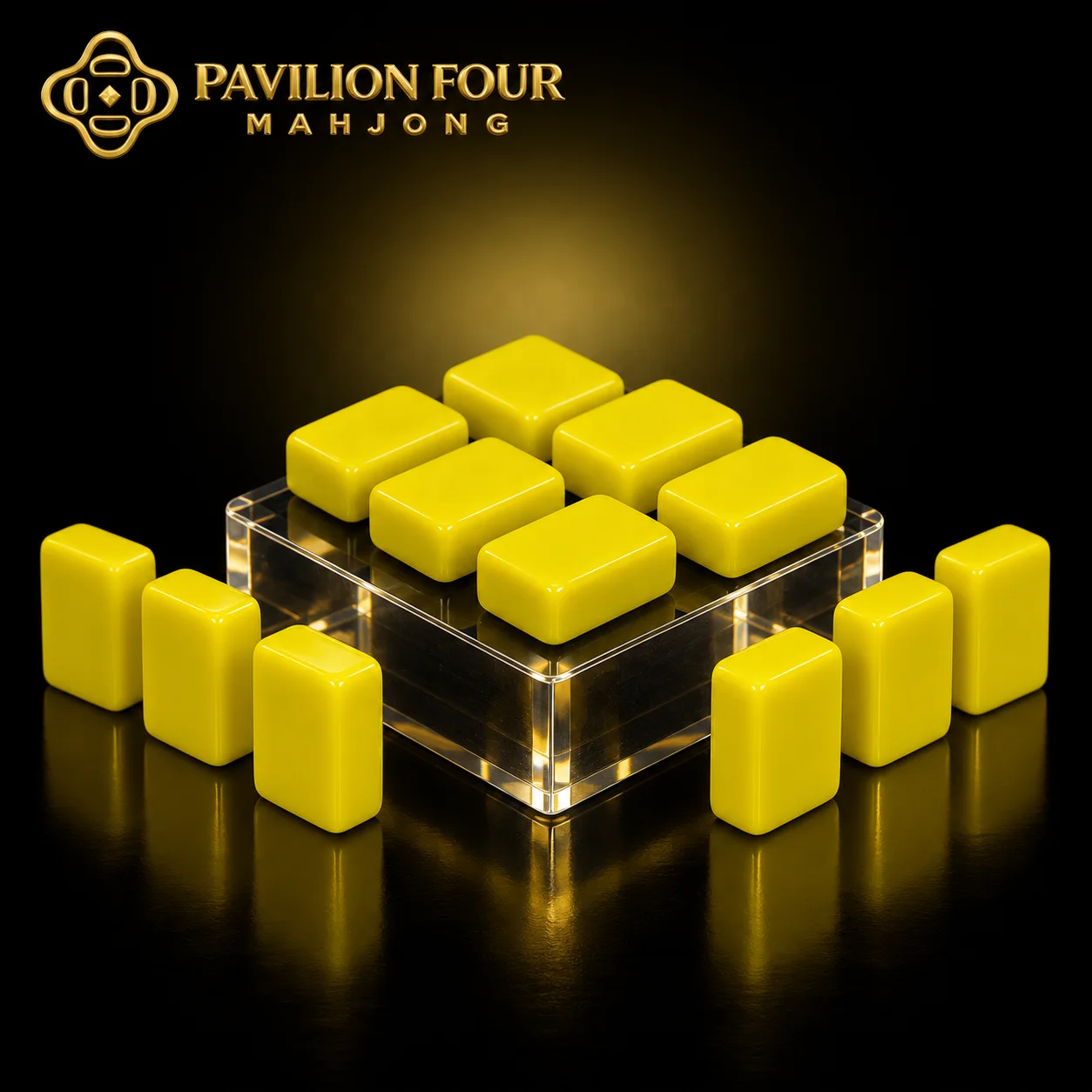 Yellow Luxury American Mahjong Tiles Custom Laser Engraving Personalized Image Logo Portable Eco-Friendly Acrylic Game Tiles