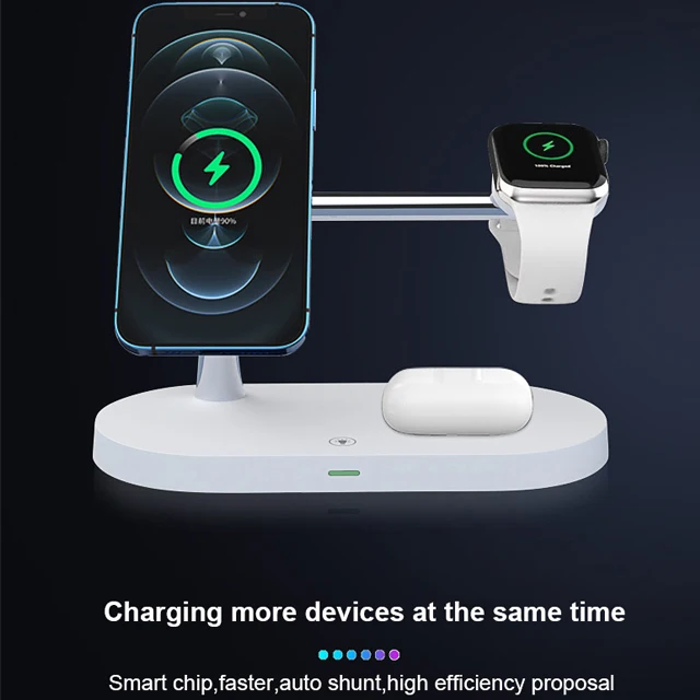 Hot Design Novelties Of Qi 15w Wireless Zinc Alloy Body 4in 1 Magnetic Mount Wireless Phone Charger