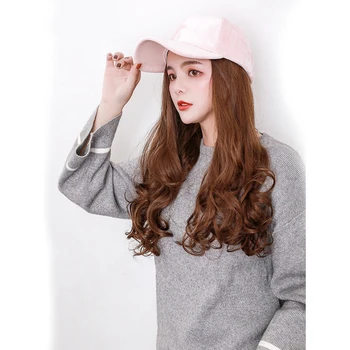 Beautiful invisible Chemical fiber wavy curls hair 18 inch simulation OEM hat wig can be used separately hat wig