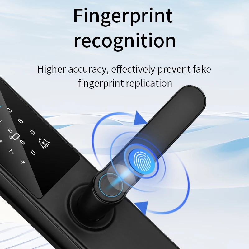 Factory Price Camera Lock Tuya Remote Control Biometric Fingerprint Card Password Intelligent Home Door Lock