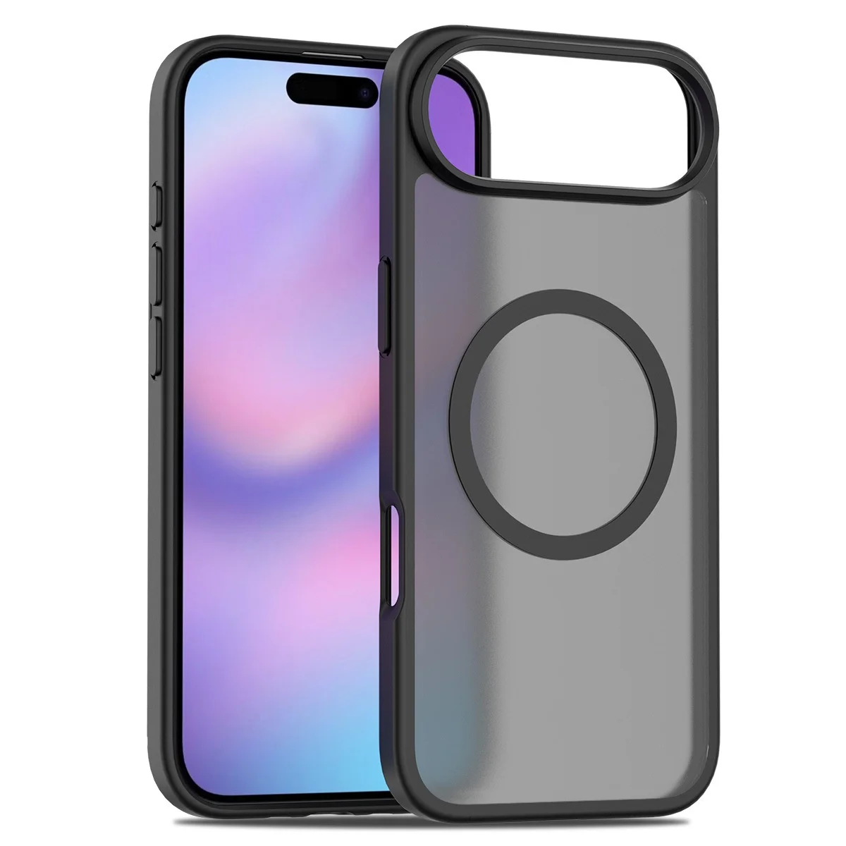 product laudtec anti drop protective cover silver matte large hole skin magnetic phone case with wireless charging for iphone 17 air-3