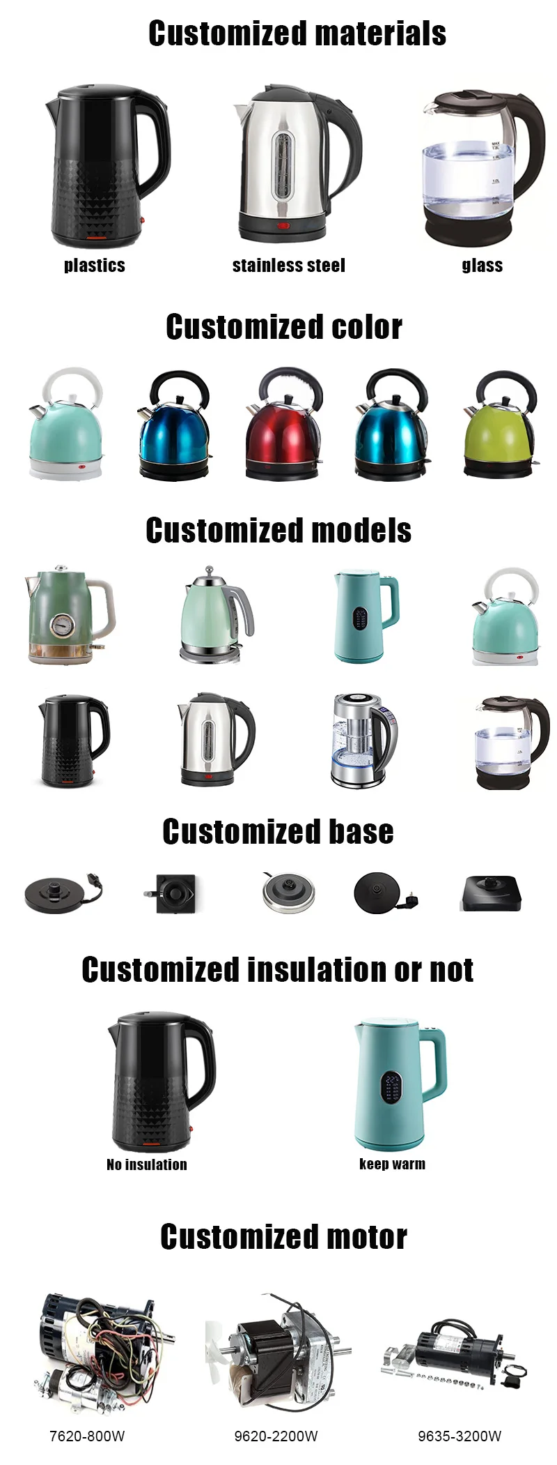 Portable Home Appliance Water Electric Kettles For Household 2l Heating