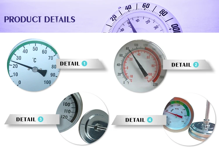 Dial 80mm Big Size Strong Structure Compost Soil Garden Agriculture Thermometer Temperature Gauge