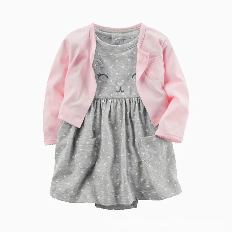 Весенняя одежда для маленьких девочек, комплект одежды для маленьких девочек, детская шаль + платье, Детская Хлопковая одежда, комплект из двух предметов, костюм для малышей