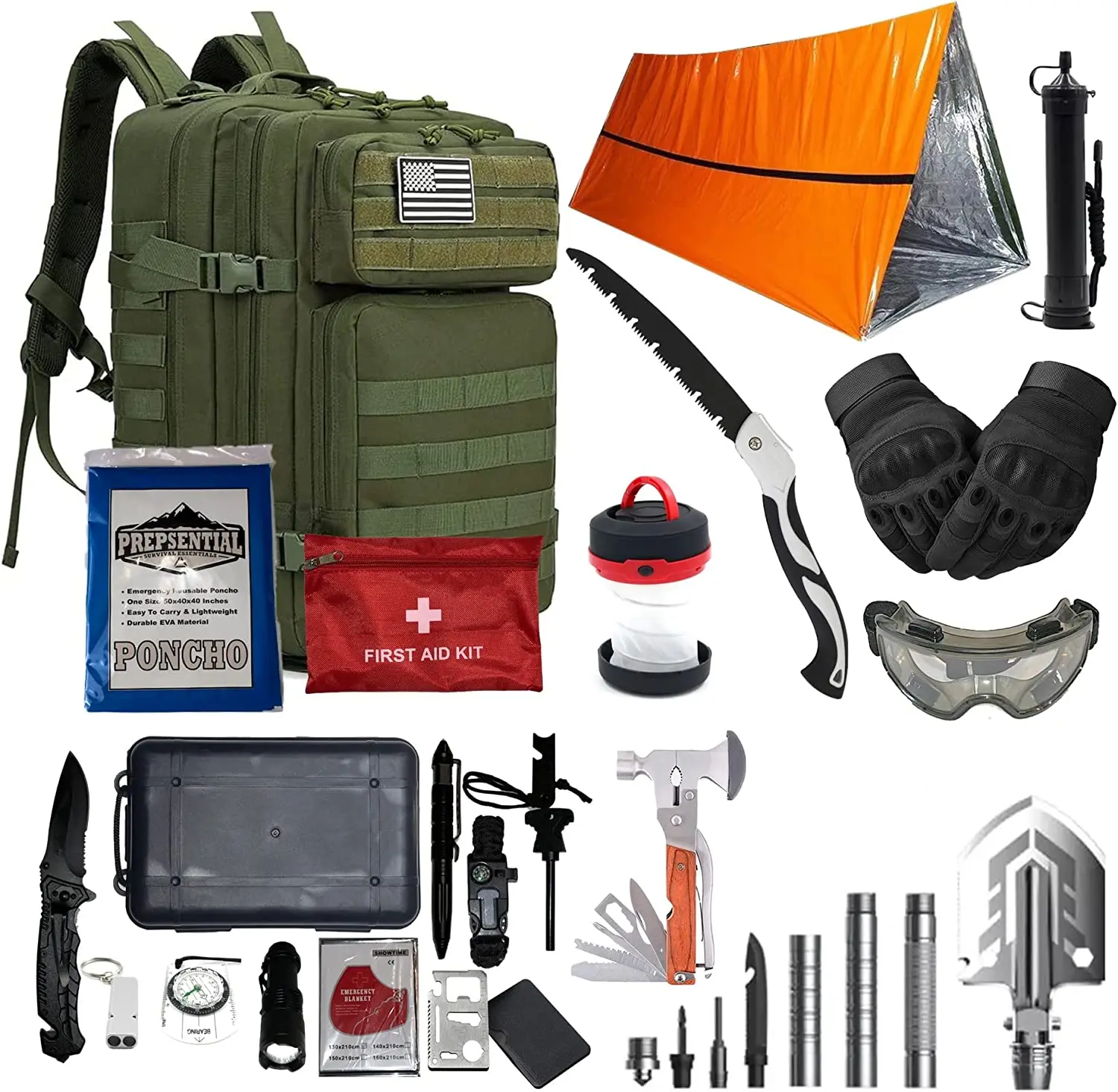 Outdoor Go Bag Survival Gears 72 Hours Camping Backpack Tactical Emergency Survival Kit for Disaster Earthquake Tsunami factory