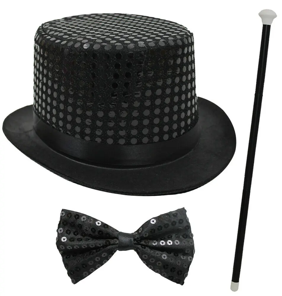 black sequin top hat