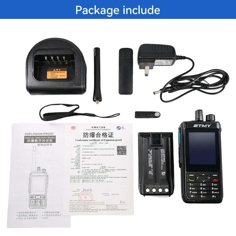 DMR Tier 3 NXDN Trunked Digital Handheld Walkie Talkie Two Way Radio Etmy AP35 GPS Professional AES 256 Encrypted Handheld Radio