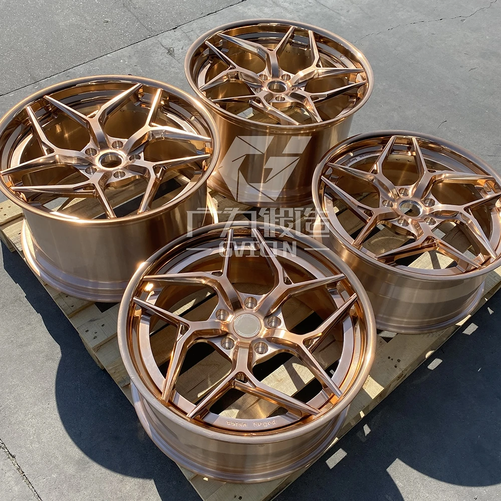 GVICHN 2 piece gloss bronze rim aluminum alloy forged wheels 16 17 18 19 20 21 22 23 24 inch 5x112 5x114.3 5x120