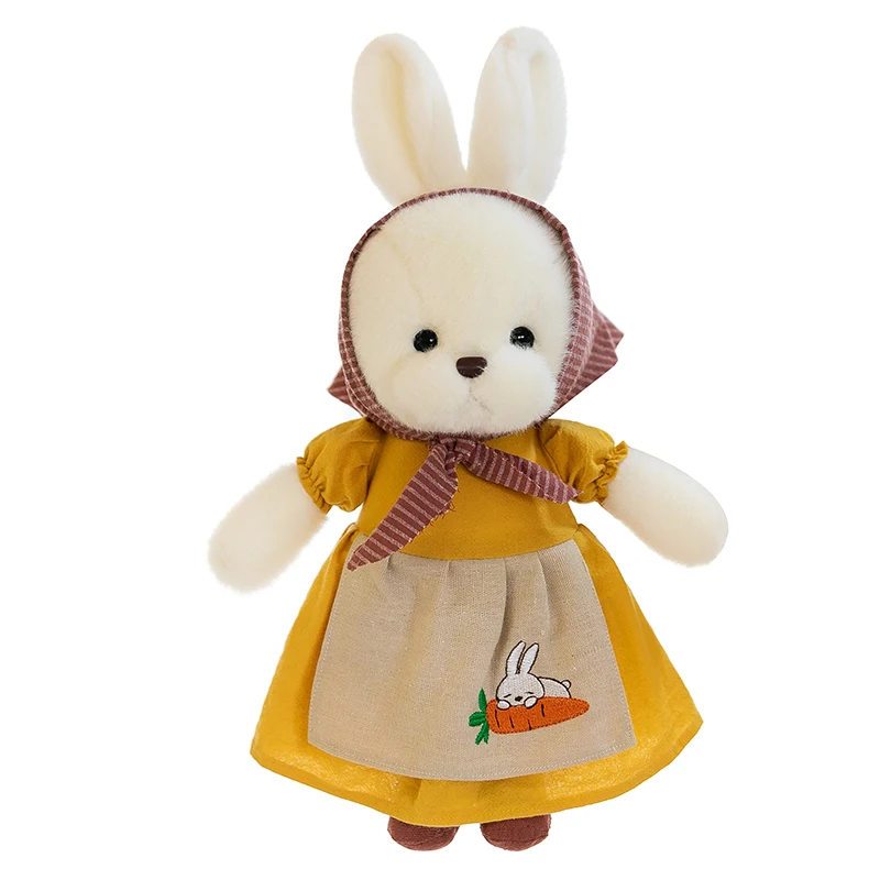Cute 30cm Rabbit Embroidered Plush Toy Customizable Cartoon Zoo Animal Super Soft Durable PP Cotton Lovely Embroidery Plush Toy