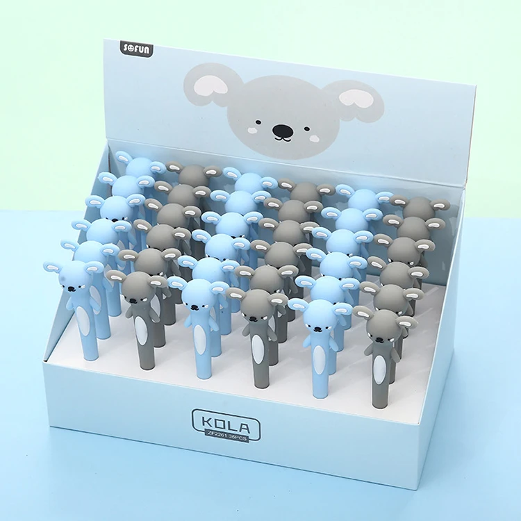 Hot wholesale cute sloth animals modeling gel pens color cap-off plastic gel ink pen with custom logo