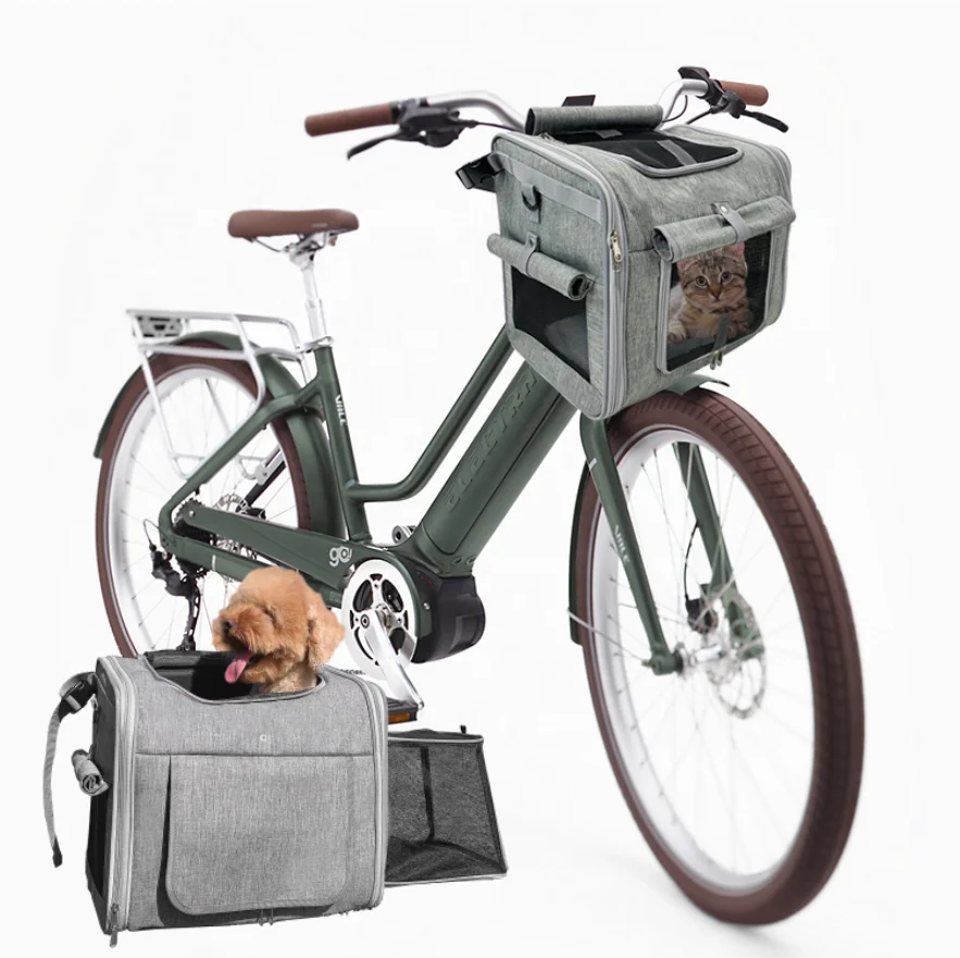 Dog Bike Basket Expandable Soft-Sided Pet Carrier Backpack for Medium  Bicycle Pet Carrier