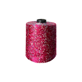 Silver sequins - High strength and toughness special custom sequin yarn made of Red polyester