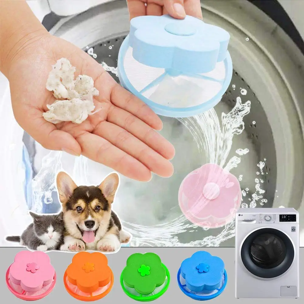 Floating Pet Fur Catcher Laundry Lint Hair Remover For Washing Machine Reusable 