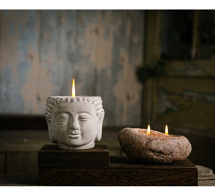 Unique Minimalism Style Buddha's Head Candle Bowl Wholesale Large