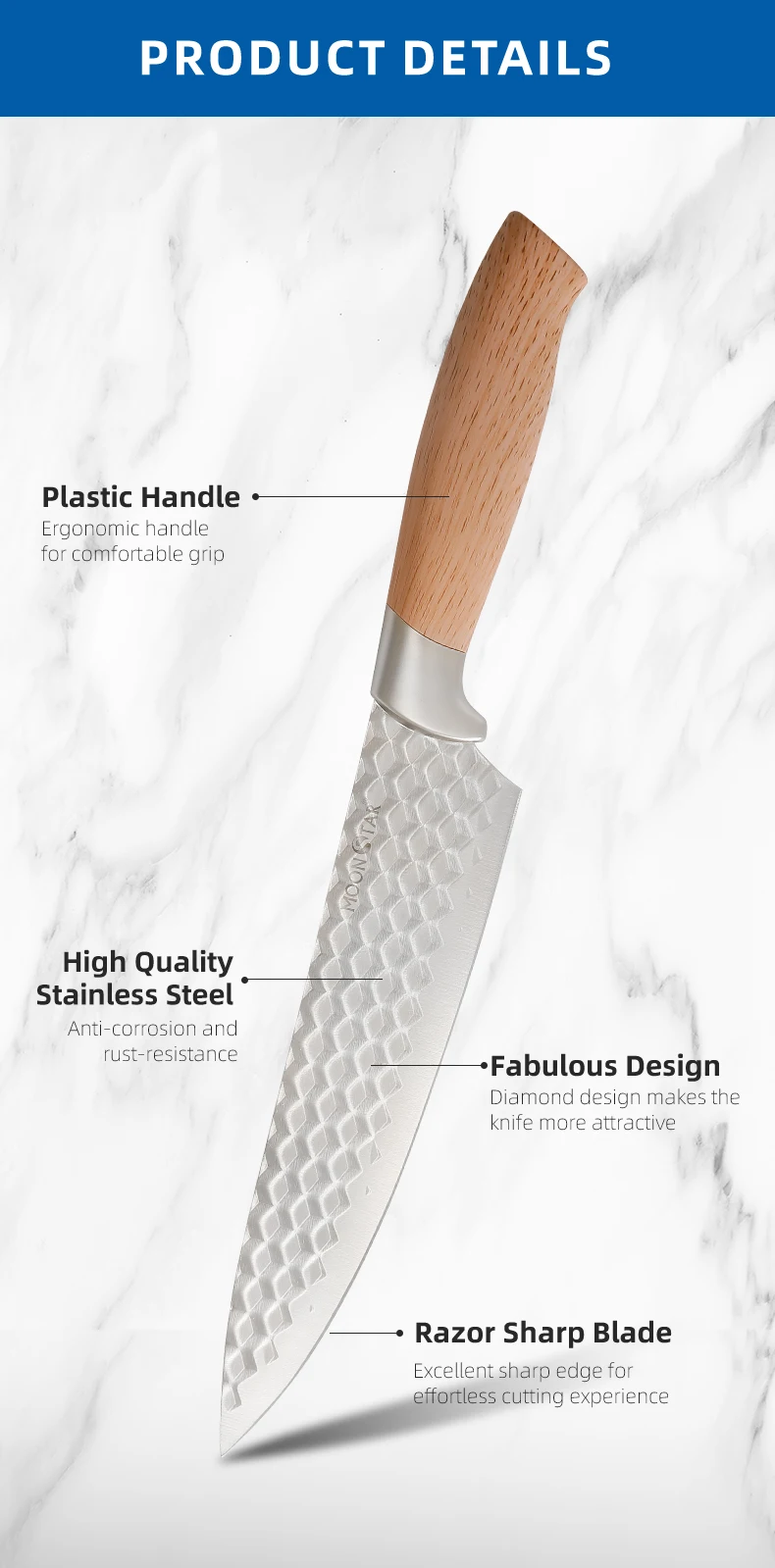 6piece Highcarbon Stainless Steel Kitchen Knife Set Steak Knives