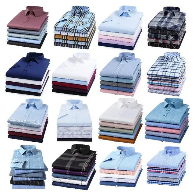 Wholesale 100% Cotton Men's Plaid Shirts Oxford Spinning Long Sleeves Plus Size Shirts Latest Factory Customized