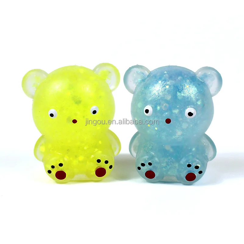 Squishy Bear Cute Decompression Toy with Glitter Sequins