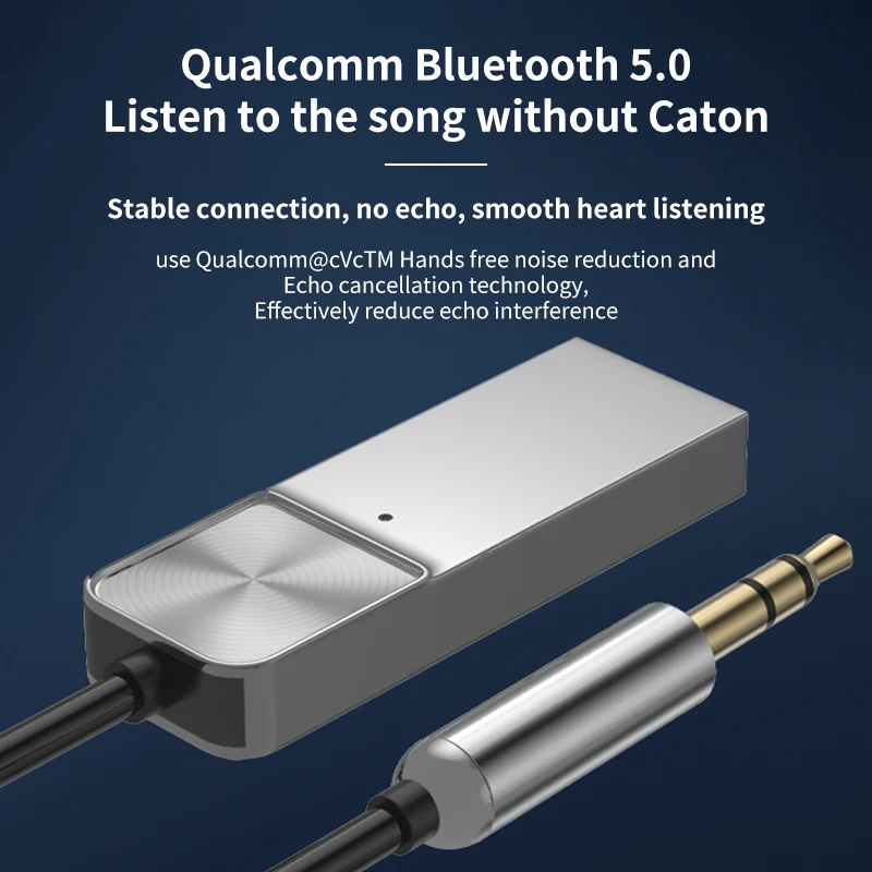 T03 Mobile Phone to Car Speaker Listen Wireless Music USB Bluetooth Audio Receiver Connector