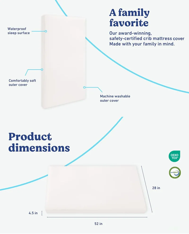 product oeko certification waterproof anti bedwetting baby safety polyester memory foam mattress cover-2